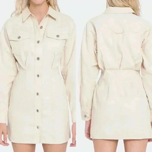 BNWT Grey Lab women’s box pleated shirt dress  size L - Picture 2 of 5